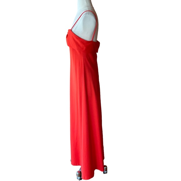 1970s ILGWU Burnt Orange Polyester‎ Formal Gown - Picture 3 of 6